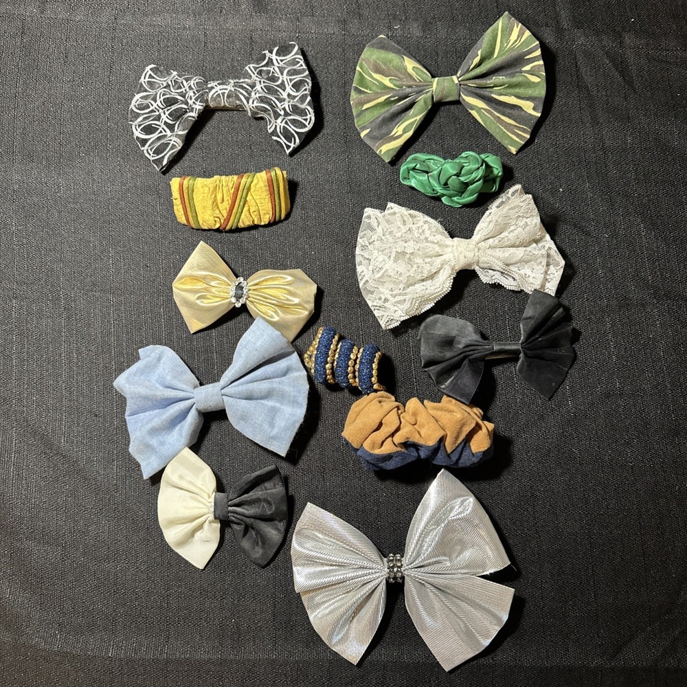 Vintage Lot Of 12 Hair Barrettes‎ / Accessories 80s 90s Metal Clasp Multi Color